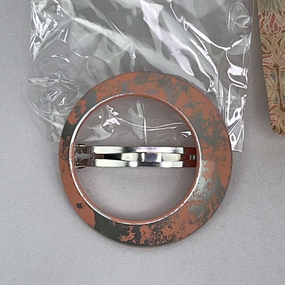 Pink with Silver Leafing French Barrette